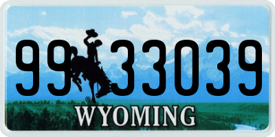 WY license plate 9933039