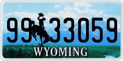 WY license plate 9933059