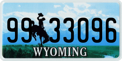 WY license plate 9933096
