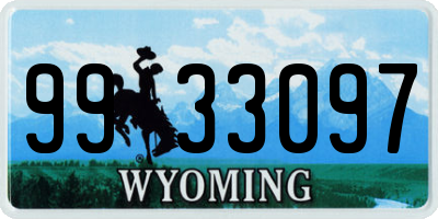 WY license plate 9933097