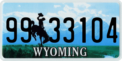WY license plate 9933104