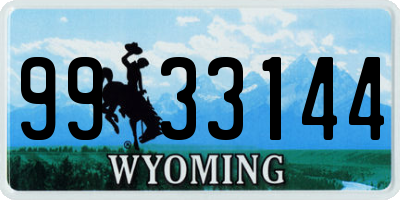 WY license plate 9933144
