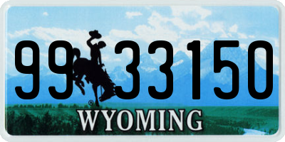 WY license plate 9933150