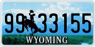 WY license plate 9933155