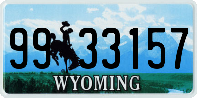 WY license plate 9933157