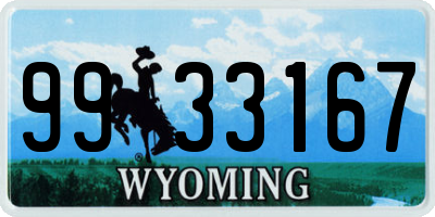 WY license plate 9933167