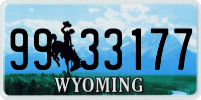 WY license plate 9933177