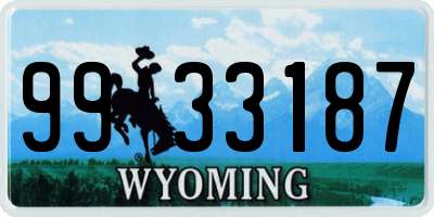 WY license plate 9933187