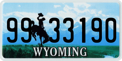 WY license plate 9933190