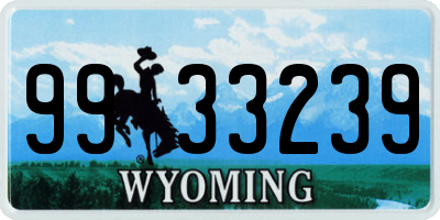 WY license plate 9933239