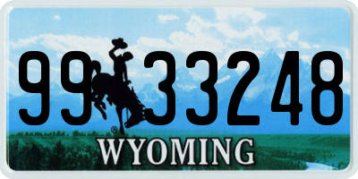 WY license plate 9933248