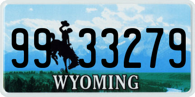 WY license plate 9933279