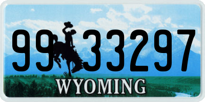 WY license plate 9933297