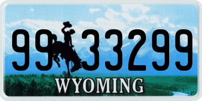 WY license plate 9933299