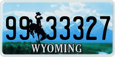 WY license plate 9933327