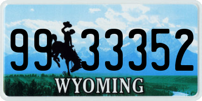 WY license plate 9933352