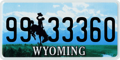 WY license plate 9933360