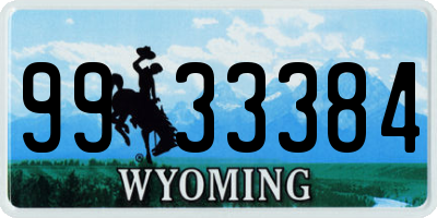 WY license plate 9933384