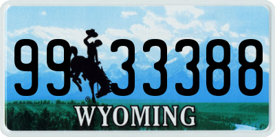 WY license plate 9933388