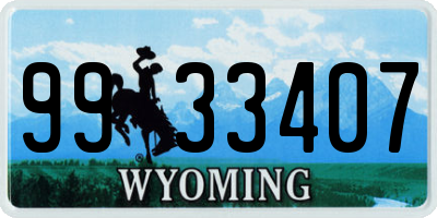 WY license plate 9933407