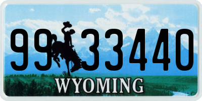 WY license plate 9933440