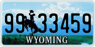 WY license plate 9933459