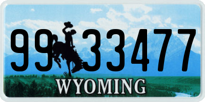 WY license plate 9933477
