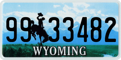 WY license plate 9933482