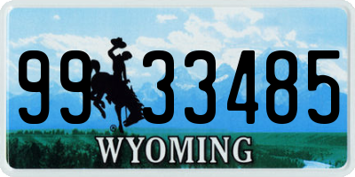 WY license plate 9933485