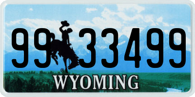WY license plate 9933499