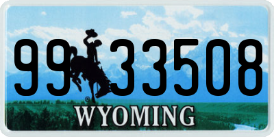 WY license plate 9933508