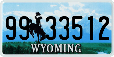 WY license plate 9933512