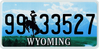 WY license plate 9933527