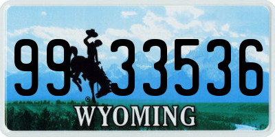 WY license plate 9933536