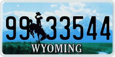 WY license plate 9933544