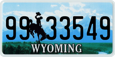 WY license plate 9933549