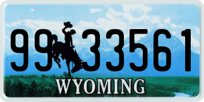 WY license plate 9933561