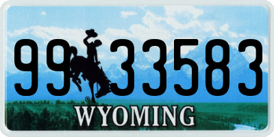 WY license plate 9933583