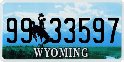 WY license plate 9933597