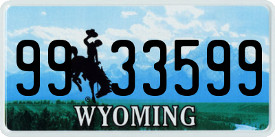 WY license plate 9933599