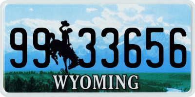 WY license plate 9933656