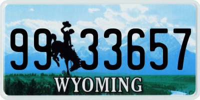 WY license plate 9933657