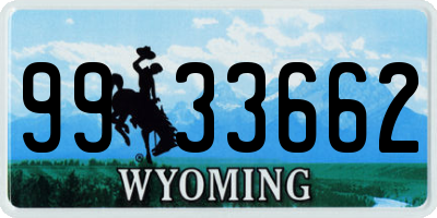 WY license plate 9933662