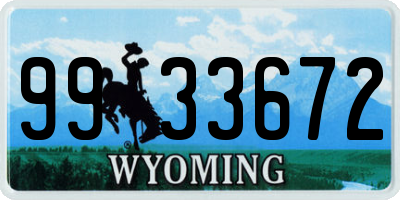 WY license plate 9933672