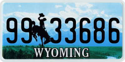 WY license plate 9933686