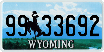 WY license plate 9933692