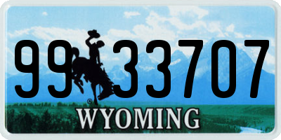 WY license plate 9933707