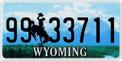 WY license plate 9933711