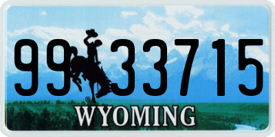 WY license plate 9933715