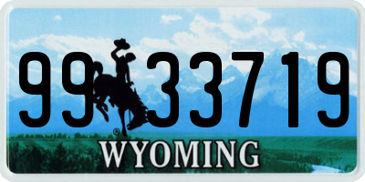WY license plate 9933719